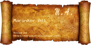Marinkor Ali névjegykártya